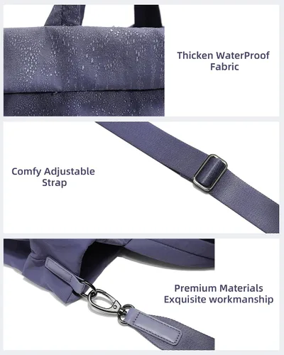 Vista 6 de FODOKO Hobo Crossbody Bags 2.0, 19L Totes Bolso grande con correas para mujer, múltiples bolsas de hombro de nailon para viajes gimnasio