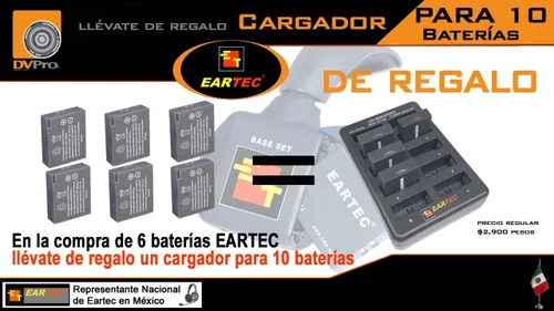 Vista 3 de Eartec Batería recargable de iones de litio de 3.7V para auriculares Ultralite y estaciones HUB (LX600LI)