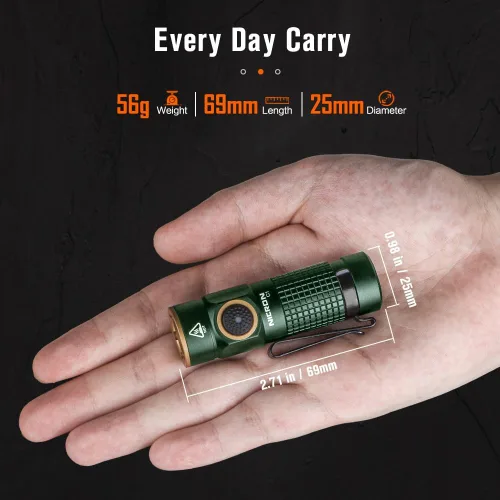 Vista 2 de NICRON Linterna EDC C1 Recargable, 1200 Lúmenes Altos Luz de Bolsillo con Carga Tipo C con Imán en la Cola - Linterna Pequeña y Potente con Clip