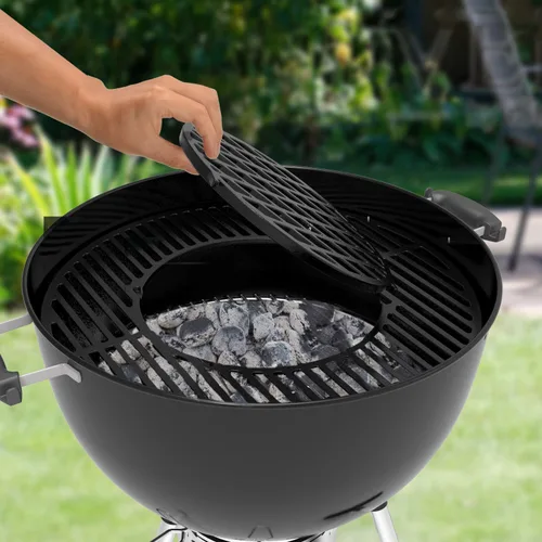 Vista 4 de onlyfire Rejilla de hierro fundido Rejilla de repuesto Gourmet BBQ System para Weber 22inch Kettle Charcoal Grills