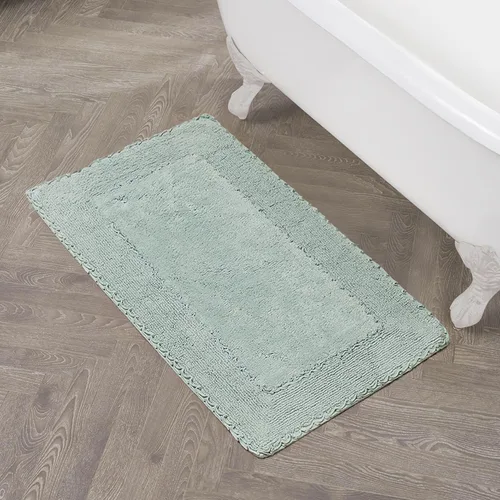 Vista 14 de Laura Ashley Ruffle tapete para baño de algodón de 17 x 24 pulgadas