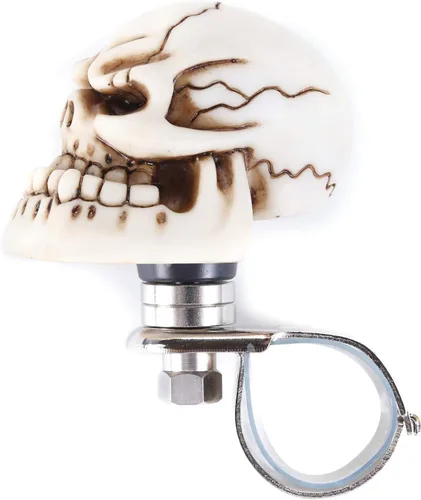 Vista 2 de Pomo Giratorio de Volante con Calavera Perilla Giratoria de Conducción Suicida Mango de Potencia Ajuste Universal para la Mayoría de Vehículos Autos