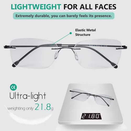 Vista 4 de Eyekepper Rimless Reading Glasses Women, Readers Frameless Wireless Magnifying Cheaters, Womens Reader Eyeglasses, Scratch Resistant for
