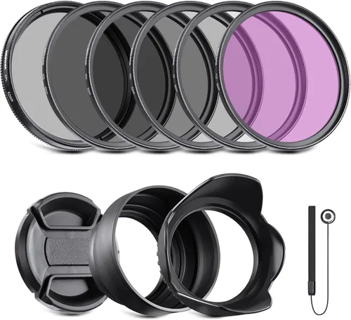 Vista 21 de NEEWER Paquete de filtro ND de 40,5 mm y accesorios para lentes, kit de filtros ND2 ND4 ND8 UV FLD CPL con tapa de lente