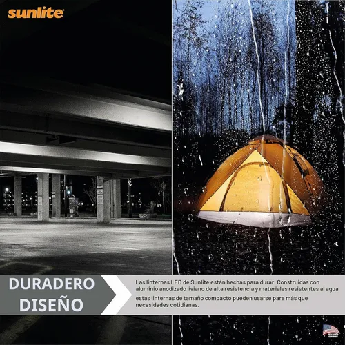 Vista 3 de Sunlite 41780 Linterna LED de alta potencia para exteriores, 3 modos, linterna, luz estroboscópica, luz verde, resistente al agua, de mano, negro, 2