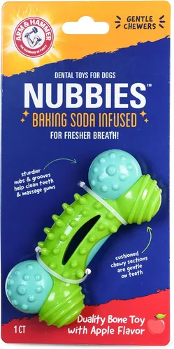 Vista 15 de Arm & Hammer for Pets Nubbies Duality Bone - Juguete dental para perros, el mejor juguete masticable para masticadores moderados, ayuda a reducir