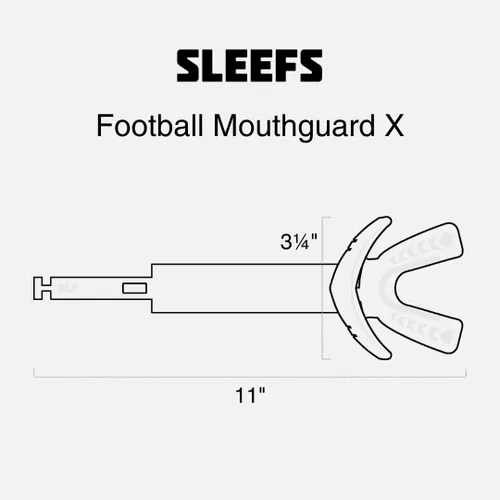 Vista 5 de SLEEFS X - Protector bucal de fútbol negro, protector bucal con correa para casco, boquilla protectora de labios/dientes, moldeable