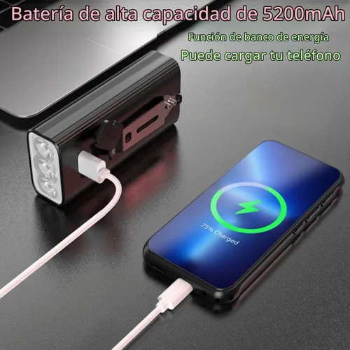 Vista 6 de Luces de bicicleta de 3000 lúmenes para conducción nocturna, batería de gran capacidad de 5200 mAh, luces de bicicleta recargables USB-C delanteras