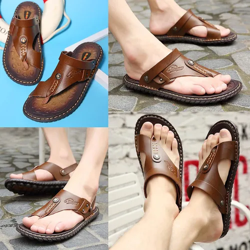 Vista 6 de OHCHSH - Sandalias de piel para hombre