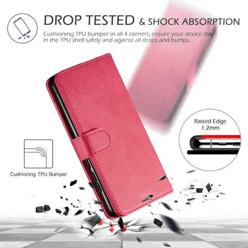 Vista 7 de STARSHOP Funda compatible con Samsung Galaxy A03s, con protector de pantalla de vidrio templado incluido; cartera de piel sintética a prueba