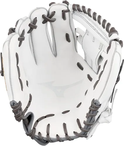 Vista 2 de Mizuno GMVP1150PF4W MVP Prime - Guante de sóftbol de lanzamiento rápido de 11.5 pulgadas, banda en T, lanzamiento a mano izquierda, blanco/gris