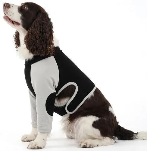 Vista 12 de Kuoser Traje de recuperación de cirugía para perros para piernas delanteras, camisa de manga larga para perro con protector de codo, rodillera