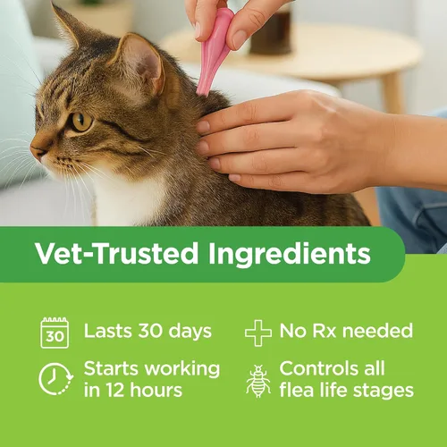 Vista 5 de TevraPet Actispot II Tratamiento de pulgas para gatos grandes de 9+ libras 6 dosis Poderosa prevención y control