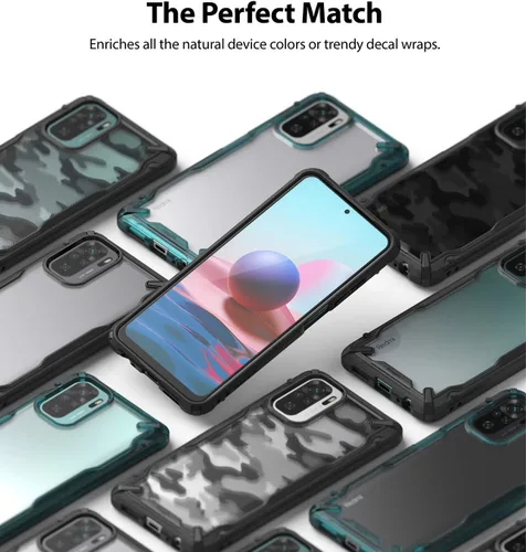 Vista 8 de Ringke Fusion-X - Funda compatible con Xiaomi Redmi Note 10, Redmi Note 10S, parte trasera transparente, resistente, a prueba de golpes, TPU