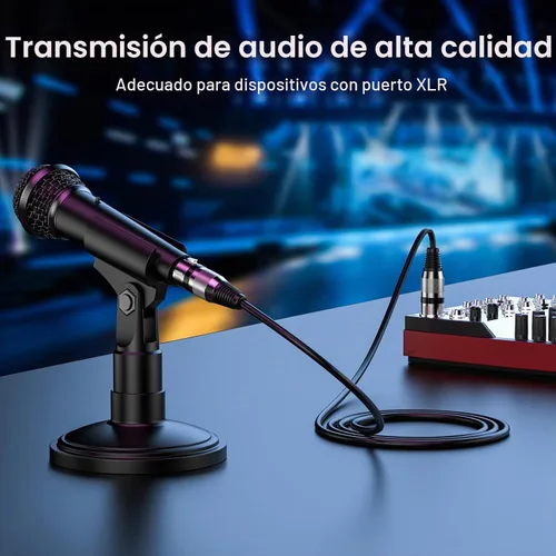 Vista 3 de MOSWAG Cables XLR a XLR, cable de micrófono XLR de 3.28 pies/1 M, cable de micrófono de 3 pines, cable XLR blindado equilibrado para cable