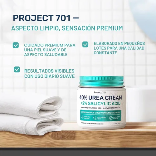 Vista 9 de Crema de urea 40 por ciento para pies de máxima fuerza, crema de urea para pies y removedor de callos, crema exfoliante para talones con ácido