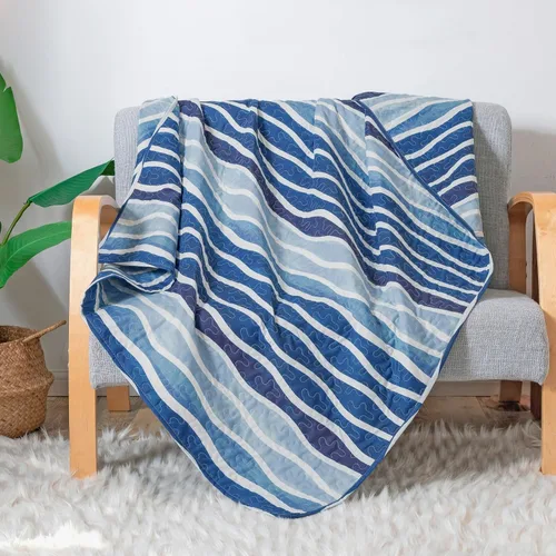 Vista 9 de SLPR All is Bright 50" x 60" Manta acolchada, manta ligera de verano con diseño de patchwork colorido para sofá y cama, manta de regazo