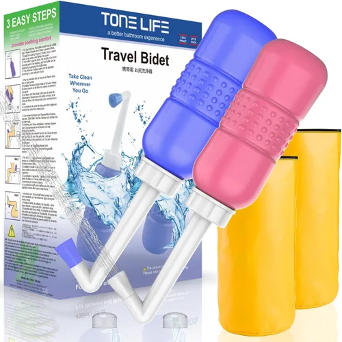 Vista 17 de 2 botellas portátiles de bidé de viaje de 15.2 fl oz Peri para posparto esenciales para recuperación perineal, cuidado femenino, tratamiento