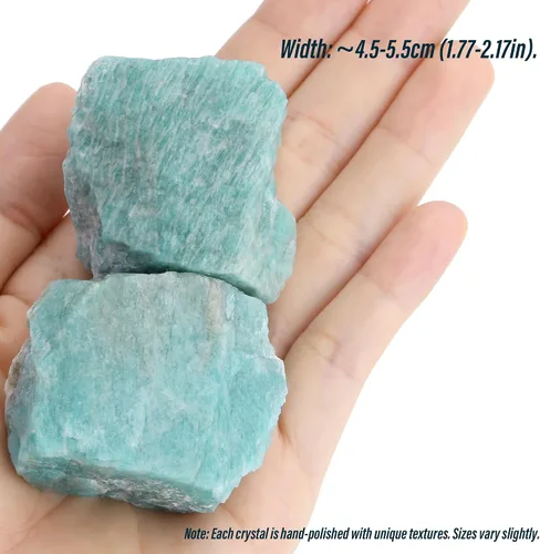 Vista 3 de XIANNVXI Amazonita 1.8-2.2" Cristales Crudos Grandes y Piedras Curativas Rocas de Cristal Natural en Bruto Pulido Cabujón Fuente Rocas 1PCS