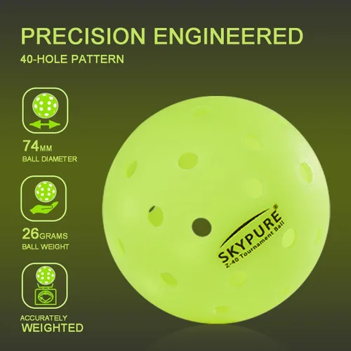 Vista 5 de Bolas de pickleball al aire libre Z40 para clubes/máquinas de bolas