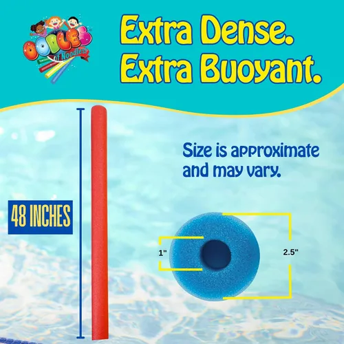Vista 6 de Oodles of Noodles Fideos de espuma de arcoíris de lujo para piscina - Paquete de 12 - Aproximadamente 122 cm x 6.4 cm Tubos de espuma multiusos