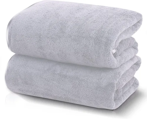 Vista 23 de TENSTARS Toallas de baño de seda con dobladillo para liquidación de baño - 27 x 55 pulgadas - Ligeras, delgadas, de secado rápido - Toalla
