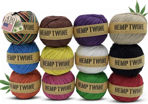 Vista 19 de Cordel de cáñamo para jardinería - Cordel para manualidades - Cuerda de cáñamo orgánico natural para hacer joyería - Cordón fuerte y duradero