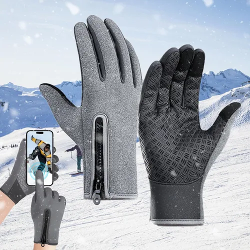 Vista 19 de Guantes de ciclismo de invierno para hombres y mujeres, impermeables, térmicos, agarre antideslizante para montar y actividades en clima frío
