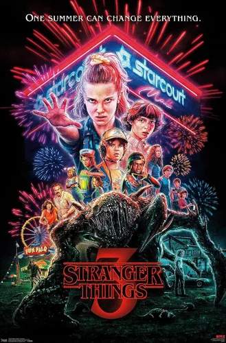 Vista 8 de Trends International Netflix Stranger Things: Season 3 - Póster de pared de una hoja, 14.725 x 22.375 pulgadas, versión enmarcada de madera