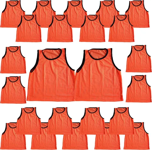 Vista 43 de BlueDot Trading Adult & Youth Scrimmage Training Vests for Soccer, Basketball & More – Available in 1, 6, 12, 24 Packs Naranja