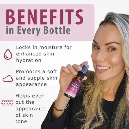Vista 2 de FORMULAB Aceite facial para mujeres y hombres, aceite de rosa mosqueta no comedogénico para cara con jojoba para piel seca, dona esmaltada brillante