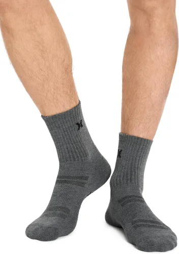 Vista 4 de Hurley Men's 8 Pack Sport Cushioned High Quarter Crew Socks Avena/Gris Brezo/Negro