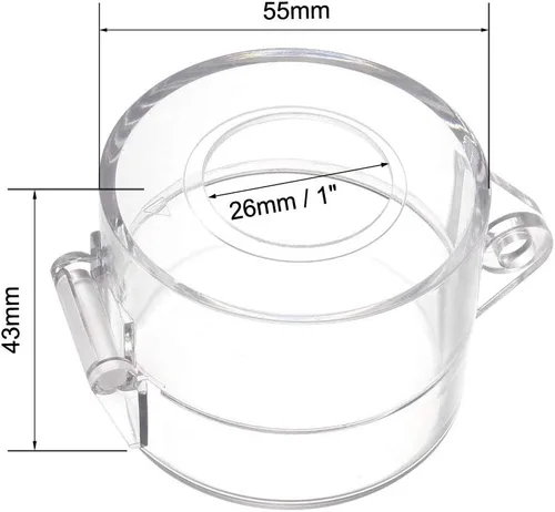 Vista 12 de uxcell 2 piezas de plástico transparente cubierta de interruptor protector para 0.866 in de diámetro interruptor de botón 55x43