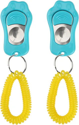 Vista 16 de Clicker Training para perros, clicker de perro con correa de muñeca, 3 niveles de volumen ajustables para entrenamiento de perros para gatos y Una