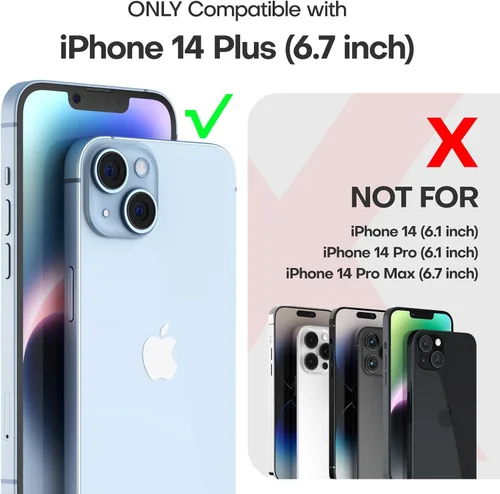 Vista 2 de TAURI Funda 5 en 1 diseñada para iPhone 14 Plus, color azul