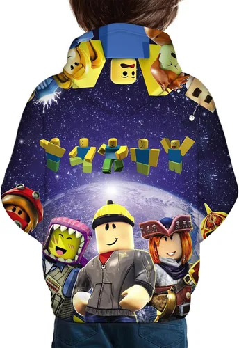 Vista 2 de Sudadera con capucha unisex con estampado 3D de anime, para niños, con bolsillos