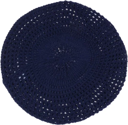 Vista 3 de BYOS - Gorro de boina de ganchillo con corte abierto y ligero