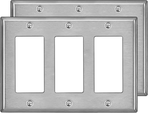 Vista 16 de BESTTEN [Paquete de 5] Placa de pared de metal decorativa con película protectora, cubierta de interruptor decorativa resistente a la corrosión