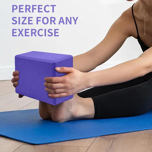 Vista 8 de EVA Foam Blocks for Pilates Workout, Stretching, Meditation - Yoga Block for Flexibility, Balance, Spine Strength, Non-slip and Lightweight Exercise