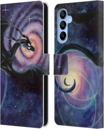 Vista 365 de Head Case Designs Officially Licensed Carla Morrow Galactic Entrancement Dragons Leather Wallet Case Compatible with Samsung Galaxy A07 4G