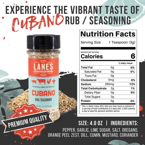Vista 2 de Lane's Mezcla de condimentos cubanos cubanos, mezcla de especias cubanas totalmente natural, sabor perfectamente equilibrado para tus hamburguesas
