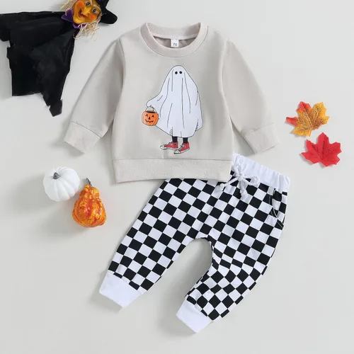 Vista 5 de Conjunto de ropa de Navidad para bebé niño y niña, camisa larga, sudadera de Papá Noel, para otoño y Navidad