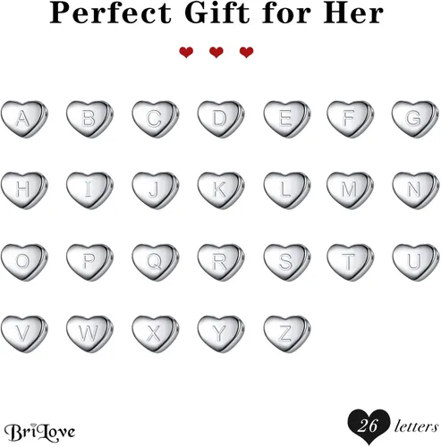 Vista 5 de BriLove Gifts for Mom Girls Women 925 Sterling Silver Tiny Initial Heart Pendant Choker Necklace for Mothers DayValentines