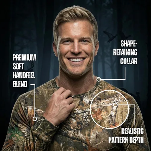 Vista 4 de Realtree Camo Crewneck Tees Mezcla de algodón Realtree Edge