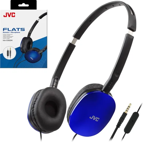Vista 14 de JVC Flats - Auriculares plegables y coloridos con control remoto y micrófono, 3.94 pies, chapado en oro de 0.138 in, enchufe delgado, HAS160MA