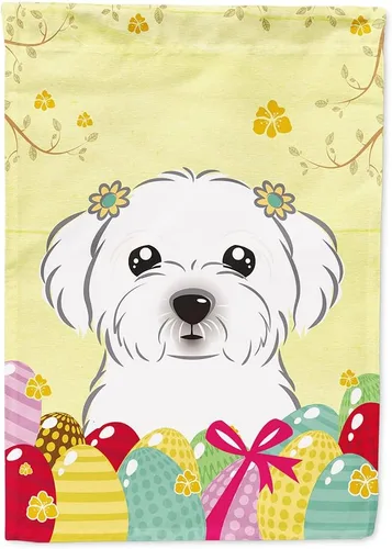 Vista 83 de Caroline's Treasures BB1920CHF - Bandera de caza de huevos de Pascua con diseño de bulldog francés, para casa, gran porche, para colgar en la pared