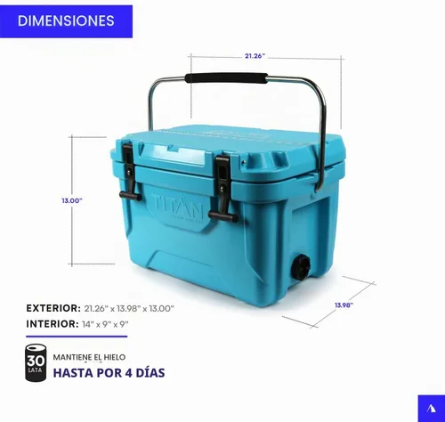 Vista 6 de Titan Hard Ice Chest Cooler Roto Cooler con protección Microban y aislamiento de congelación profunda