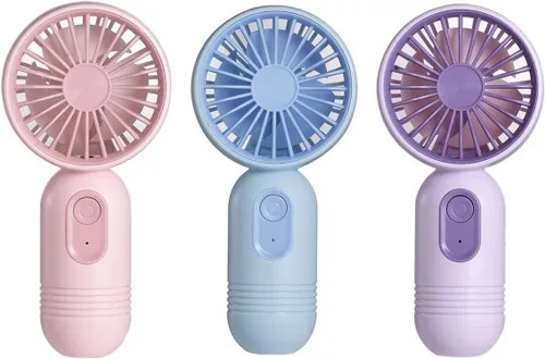 Vista 9 de VanSmaGo - Mini ventilador portátil de mano con 3 velocidades para viajes, ventilador de pestañas recargable por USB, funciona con pilas, negro