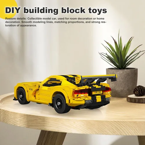 Vista 6 de Mould King 10046 Kits de Bloques de Construcción de Supercoches, Sets de Construcción de Modelos de Coches Dodge Viper, Regalo MOC de Coche