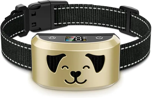 Vista 17 de Collar antiladridos para perros grandes y medianos, recargable, con 8 pitidos de vibración de sensibilidad ajustables, IP67, impermeable
